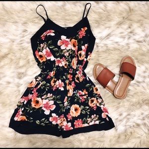 Cute Floral Blue Romper